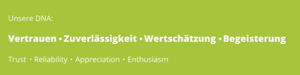 Die Werte der FKC Consult GmbH- Vertrauen, Zuverlässigkeit, Wertschätzung, Begeisterung